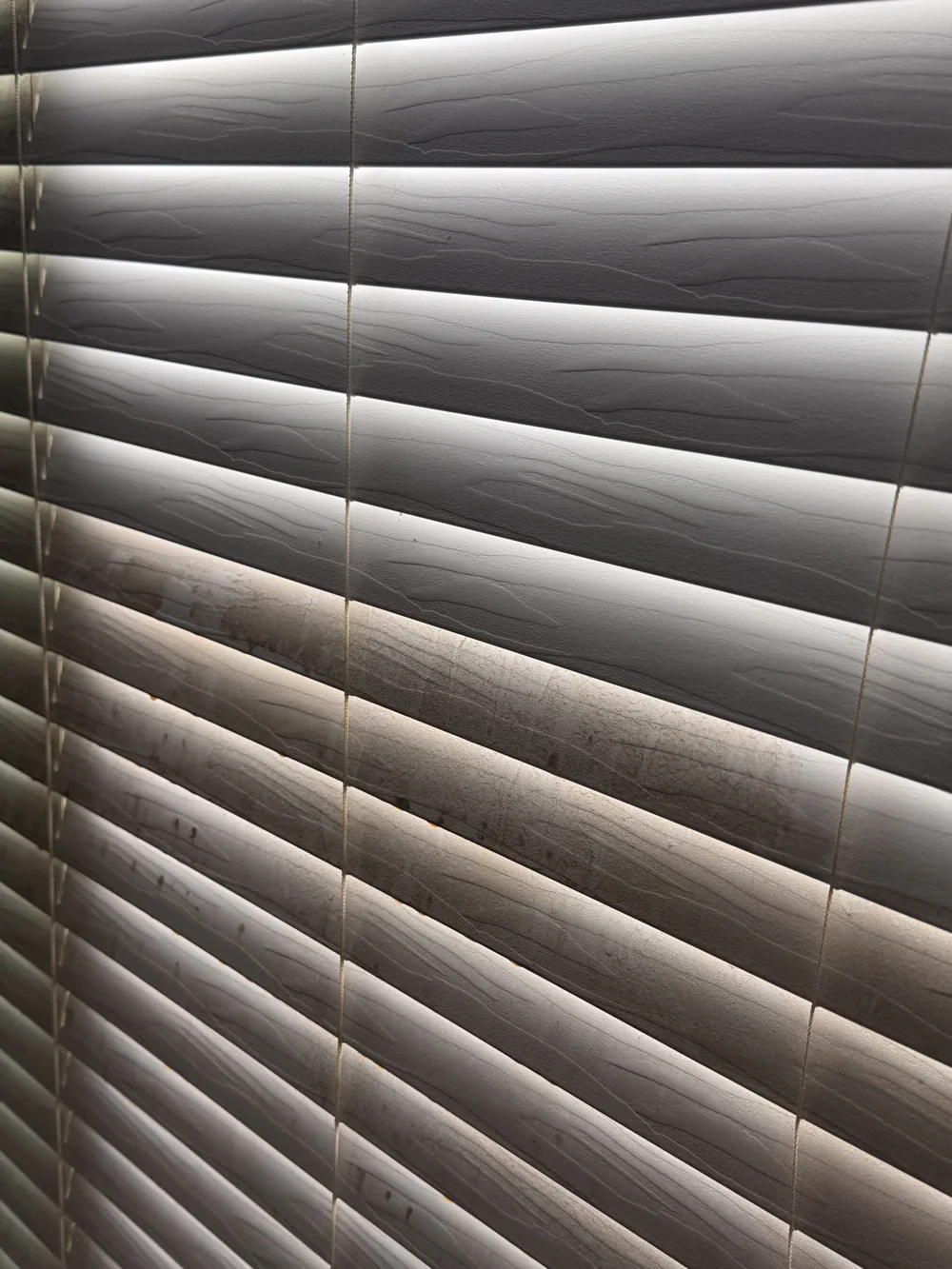 Blinds deep-cleaned slat by slat, clean against untouched