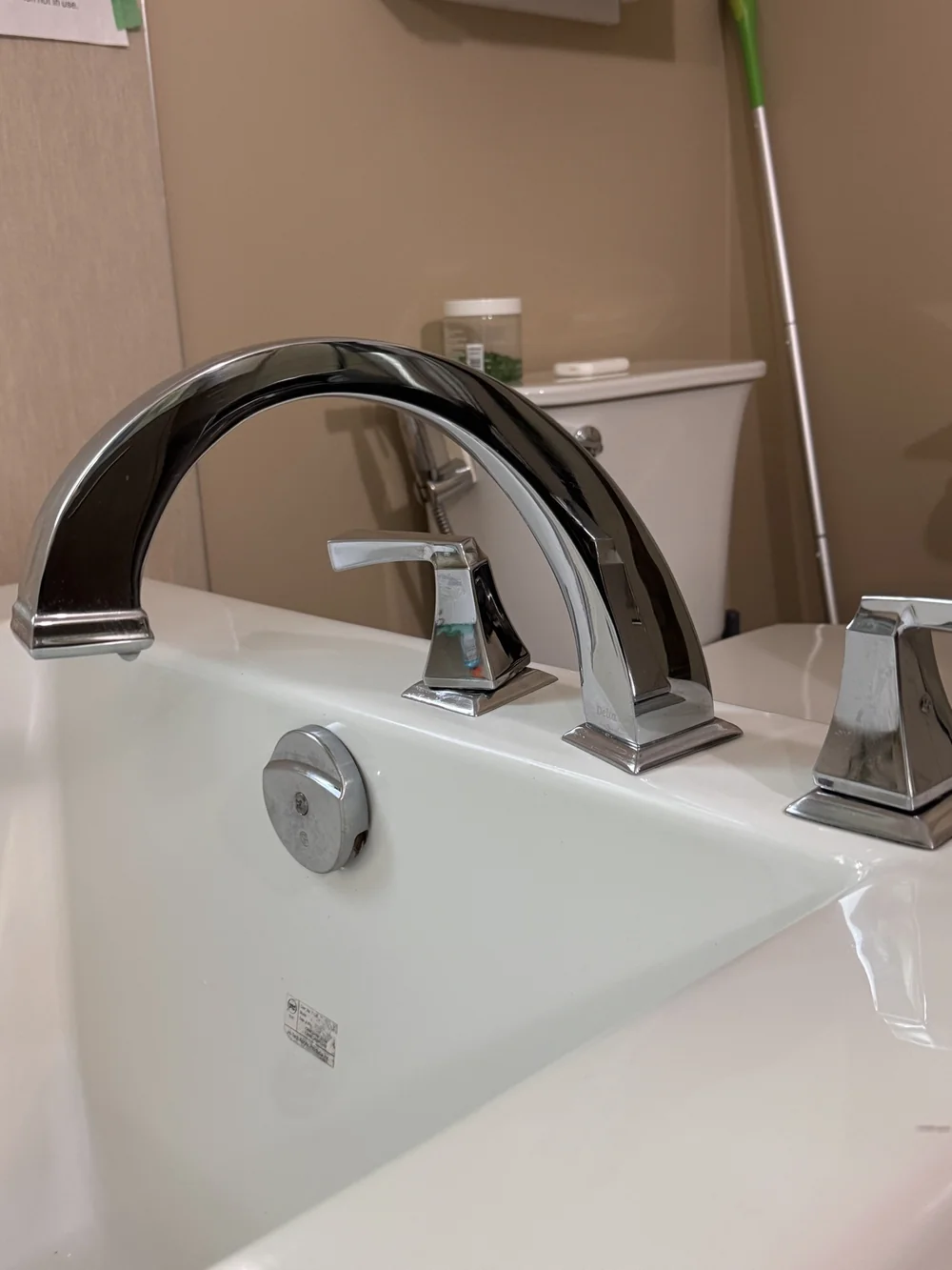 Chrome faucet polished until it shines — attention to detail